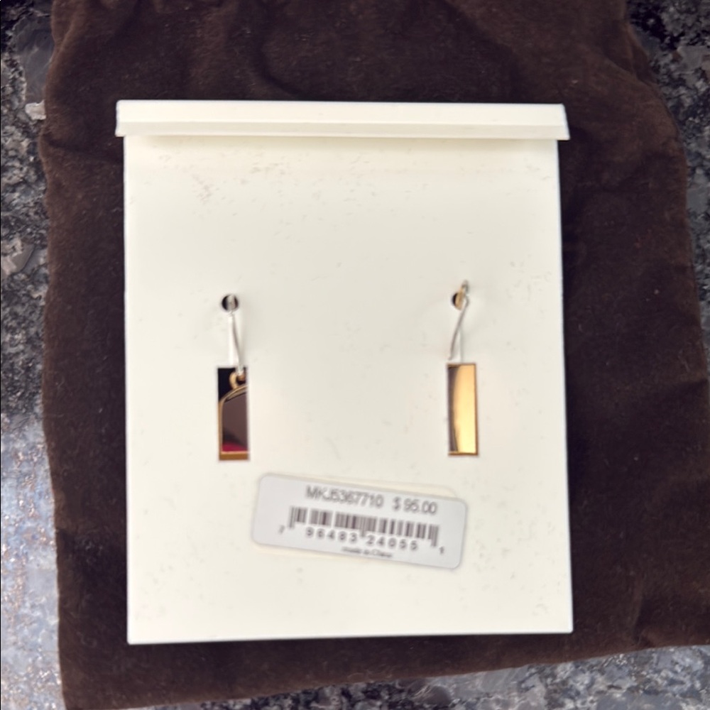 Michael Kors Gold Circular Crystal Dangle Earrings Logo Brand new box dust bag - Picture 6 of 11